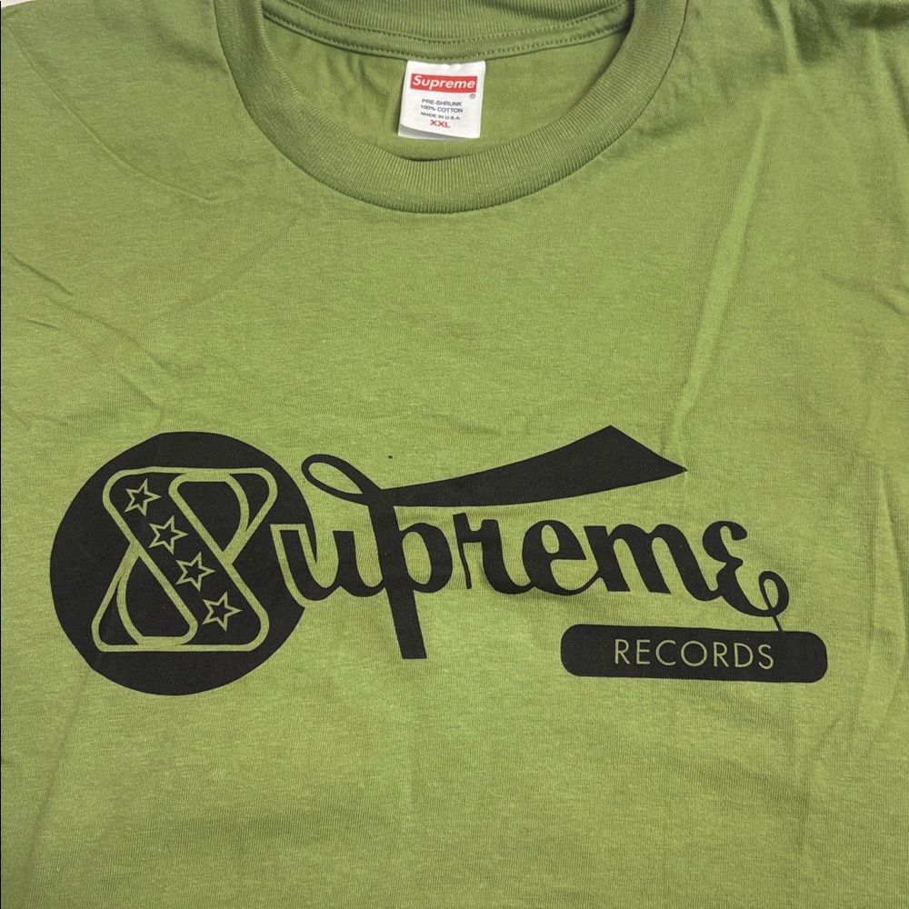 Supreme Olive Tee with Black Logo Brand New never worn